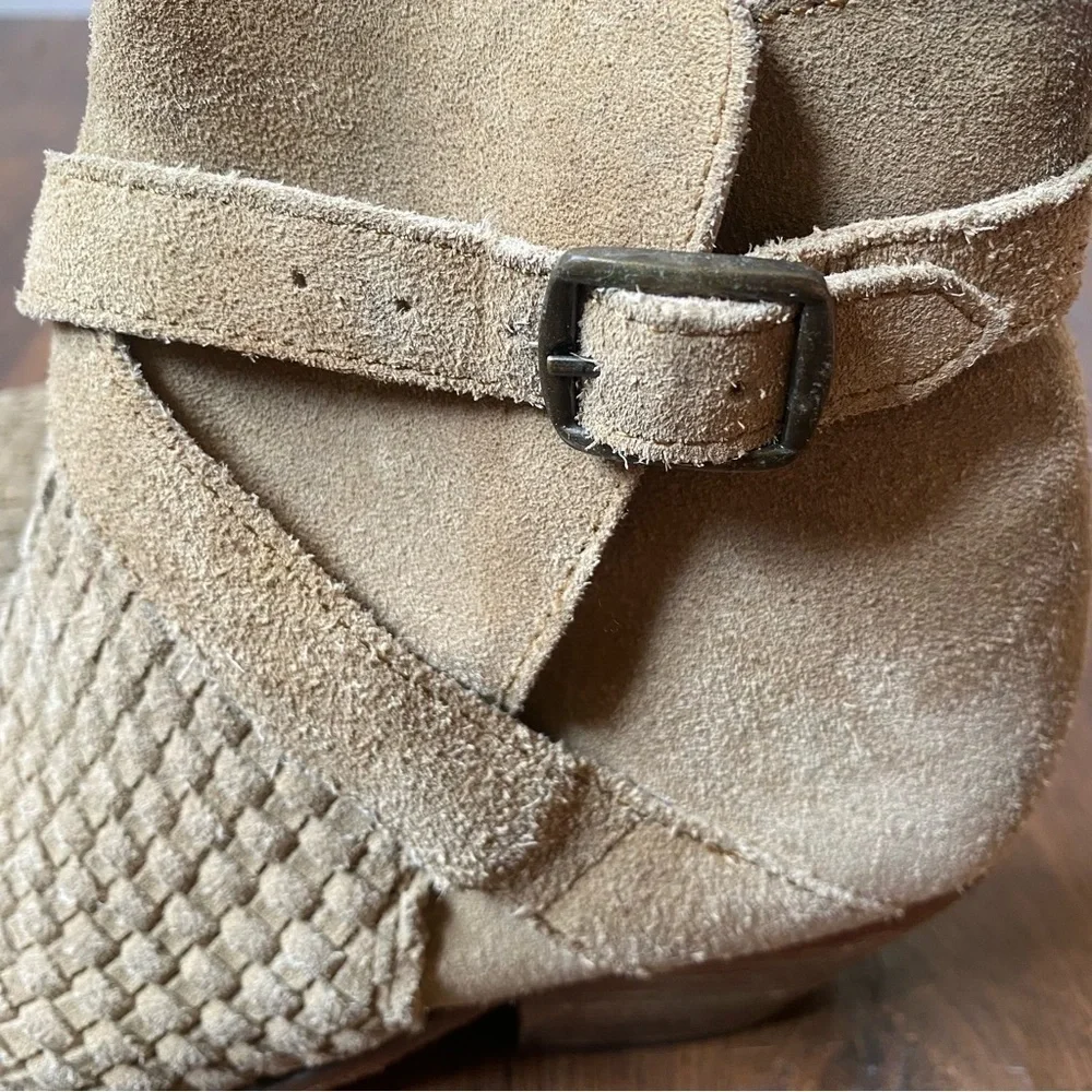 Free People Venture Woven Suede Ankle Buckle Boots SZ EU 36 US 5.5/6